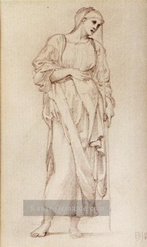  Arbeiter Maler - Studie eines Stehende weibliche Figur Holding A Staff Präraffaeliten Sir Edward Burne Jones